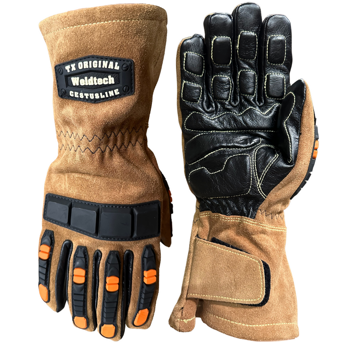 WeldTech TX, 7027. Premium Split Cowhide, Gel Palm