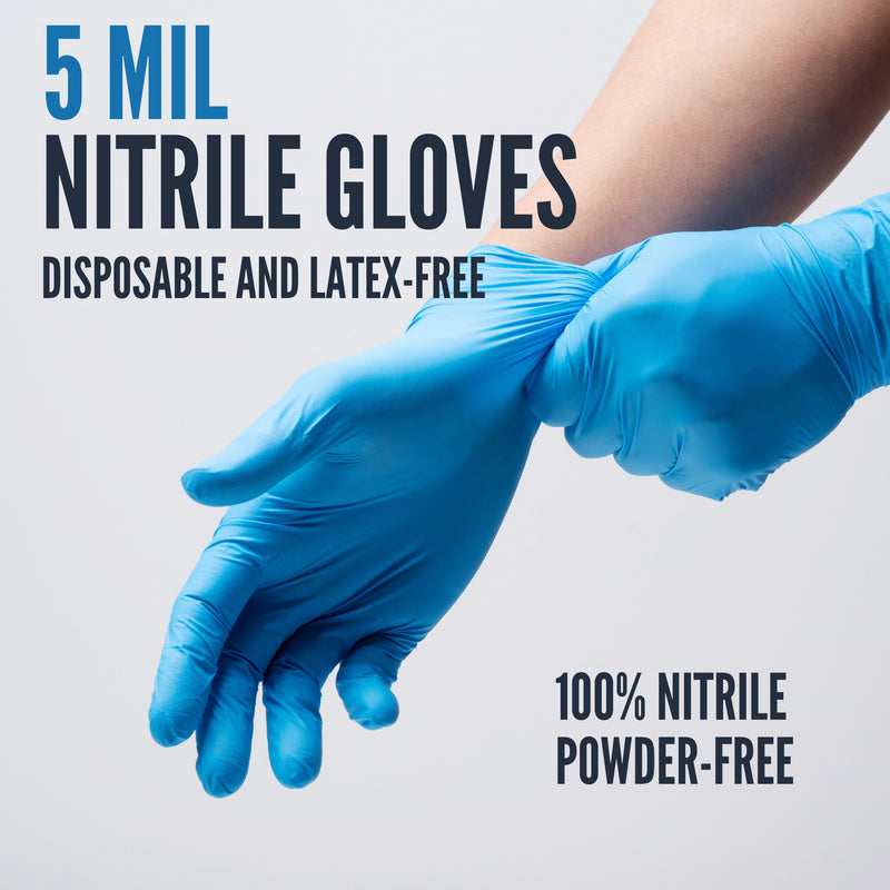 5 Mil Nitrile Gloves (Box of 100)