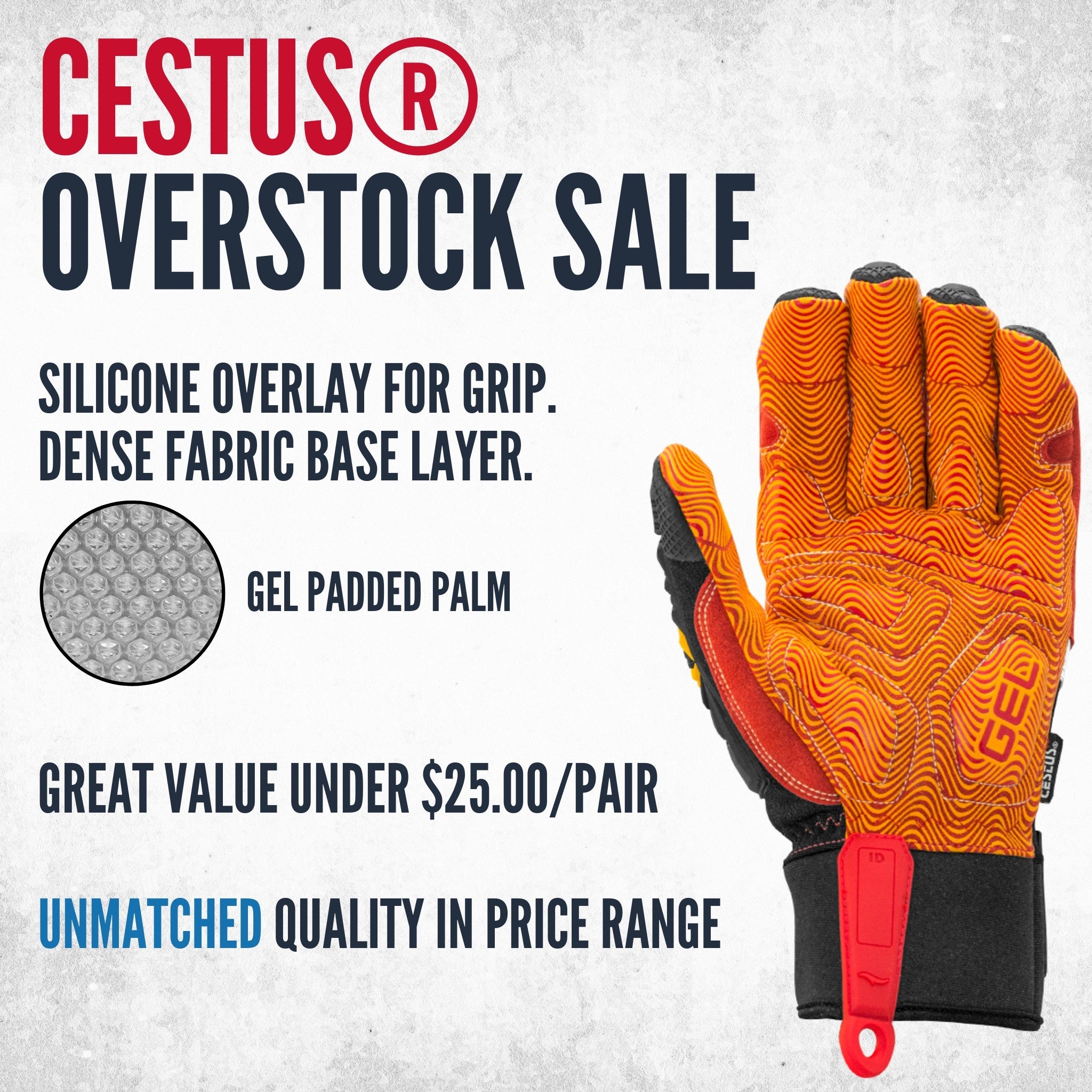 DM Hybrid, Heavy Duty Impact Gloves, Polycarbonate Knuckles — Cestus