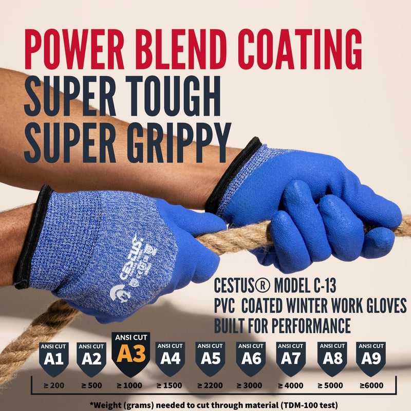 C13 PVC Coated Winter Work Gloves