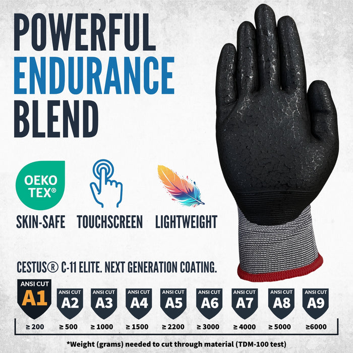 C-11 Elite, WaveGrip™ Nitrile Coated Work Gloves