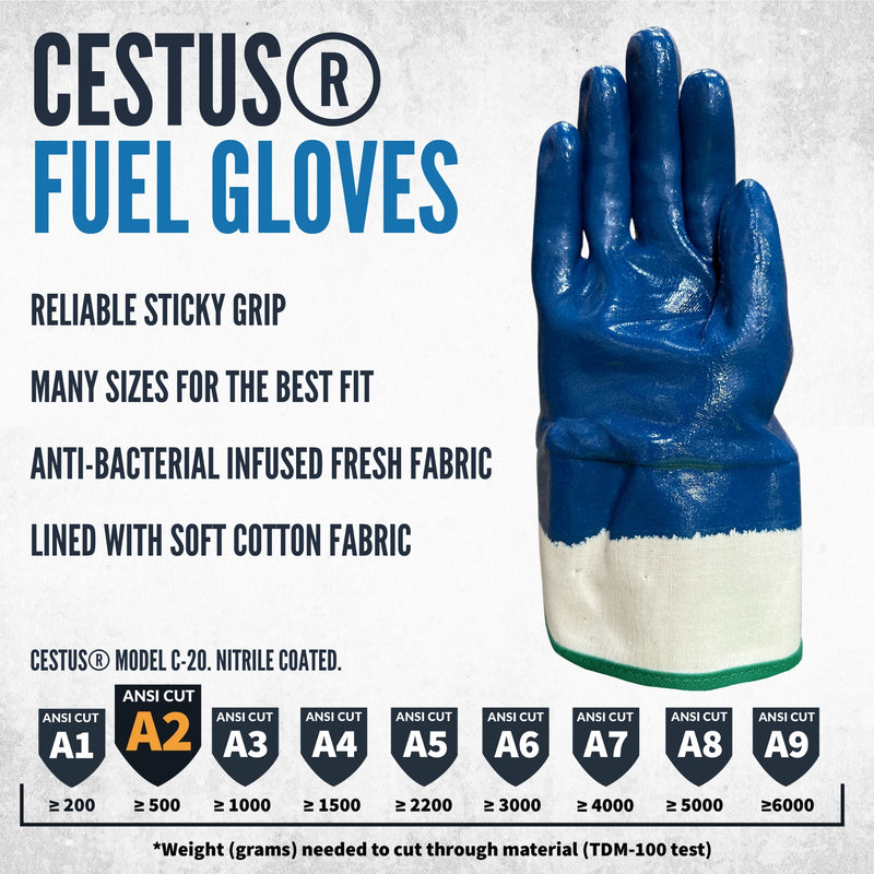 fuel handschuhe C-20, Fuel Gloves with Nitrile Coating S