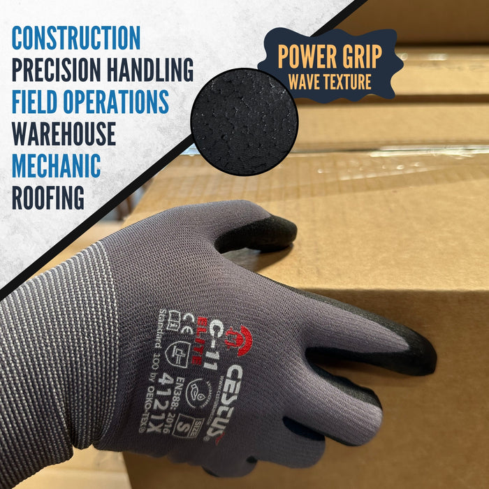 C-11 Elite, WaveGrip™ Nitrile Coated Work Gloves