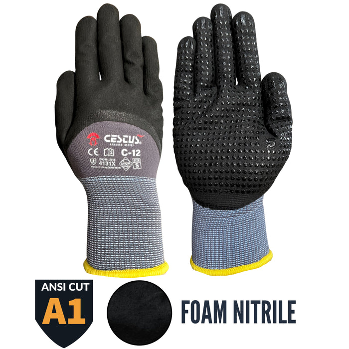 C12 Foam Nitrile Coated Work Gloves