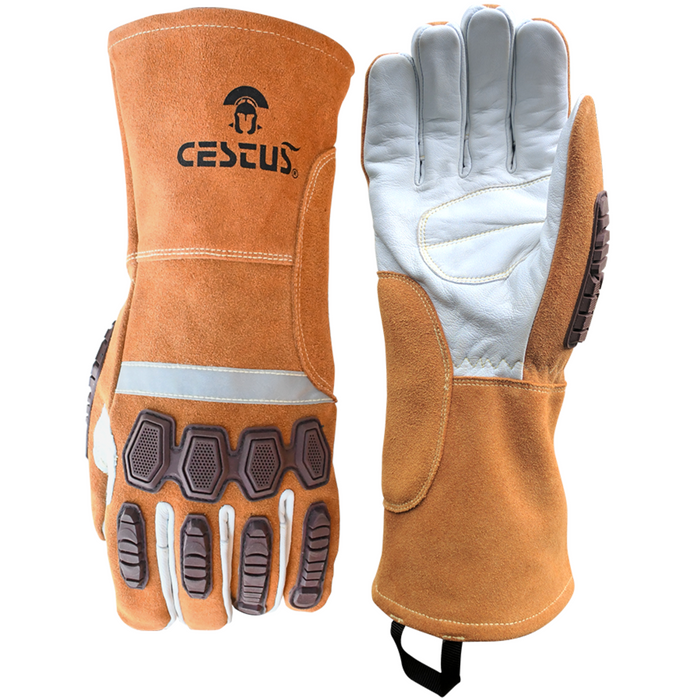 Firm Grip Gloves GEL Pro Large Knuckle Strap Leather Palm